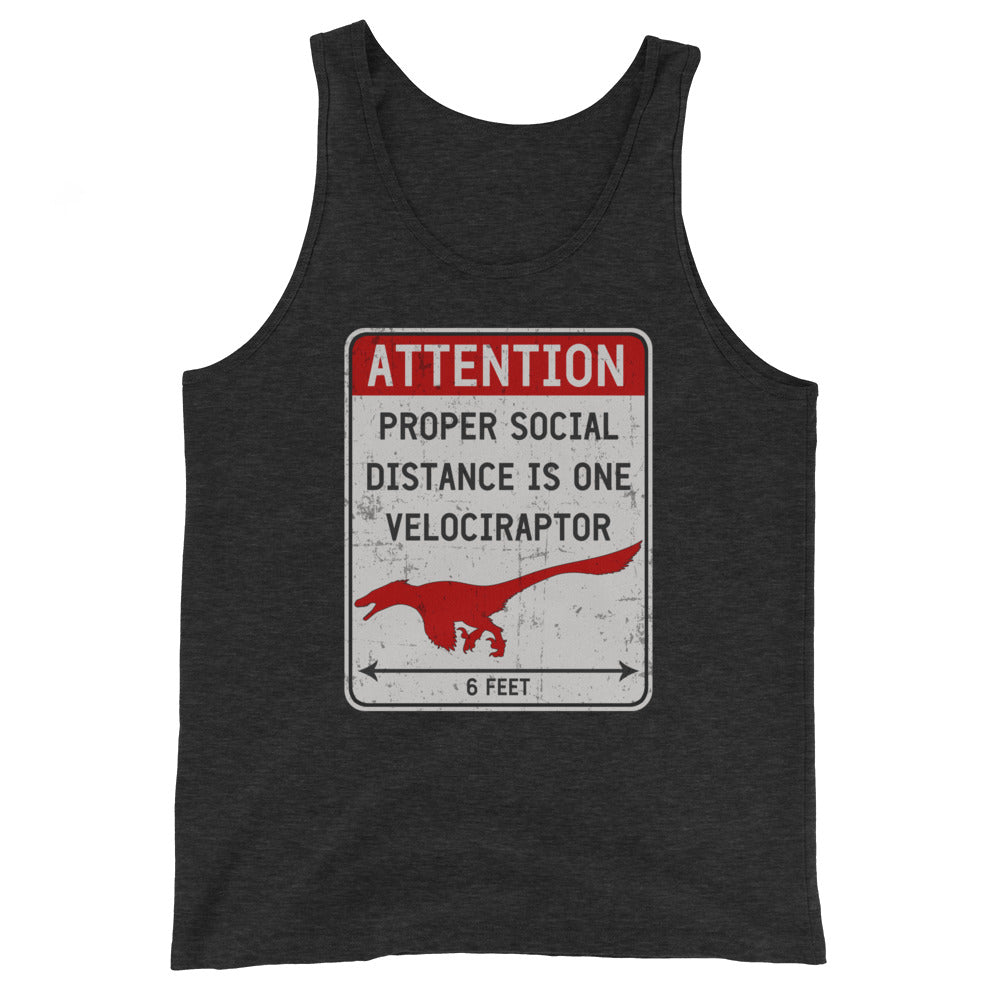 Social Distance Velociraptor • Tank Top