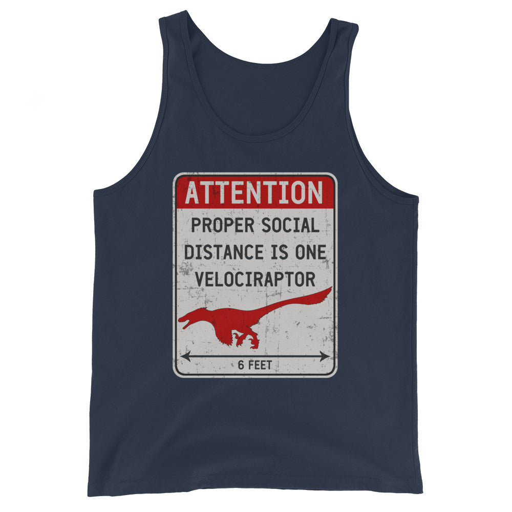 Social Distance Velociraptor • Tank Top