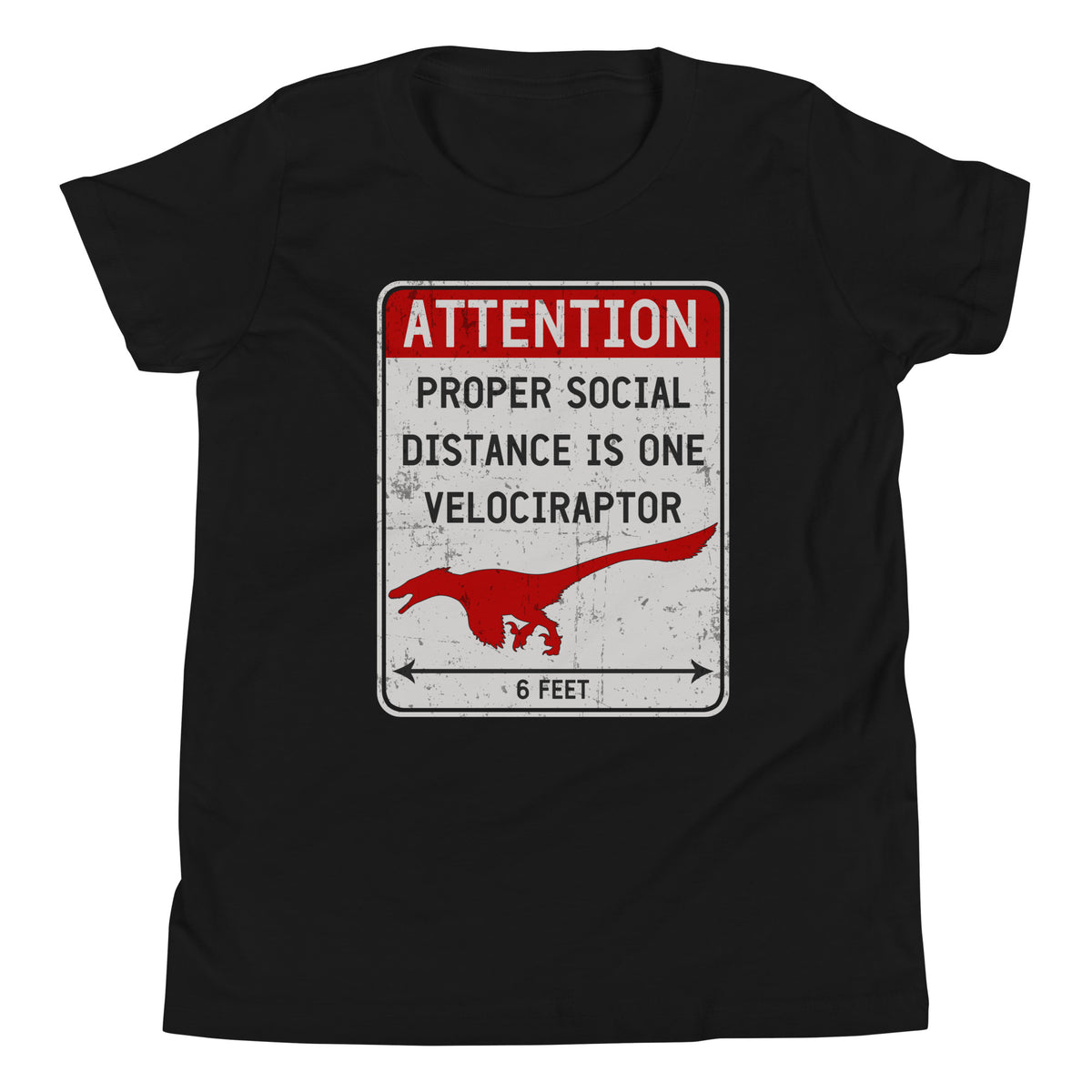 Social Distance Velociraptor • Kid&#39;s T-Shirt