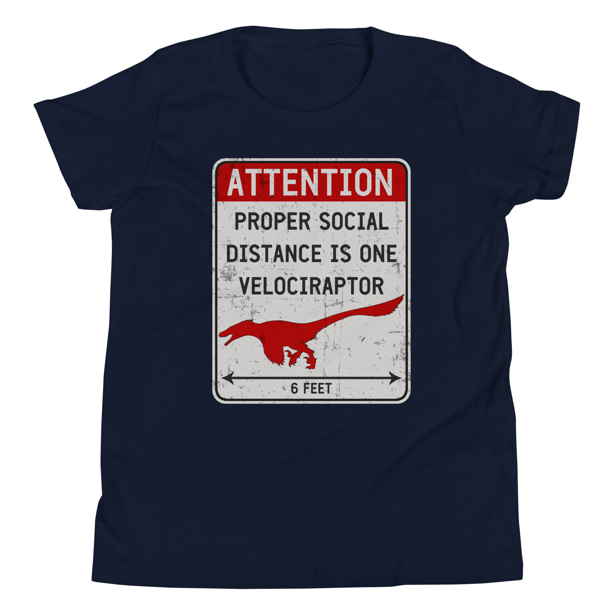 Social Distance Velociraptor • Kid&#39;s T-Shirt