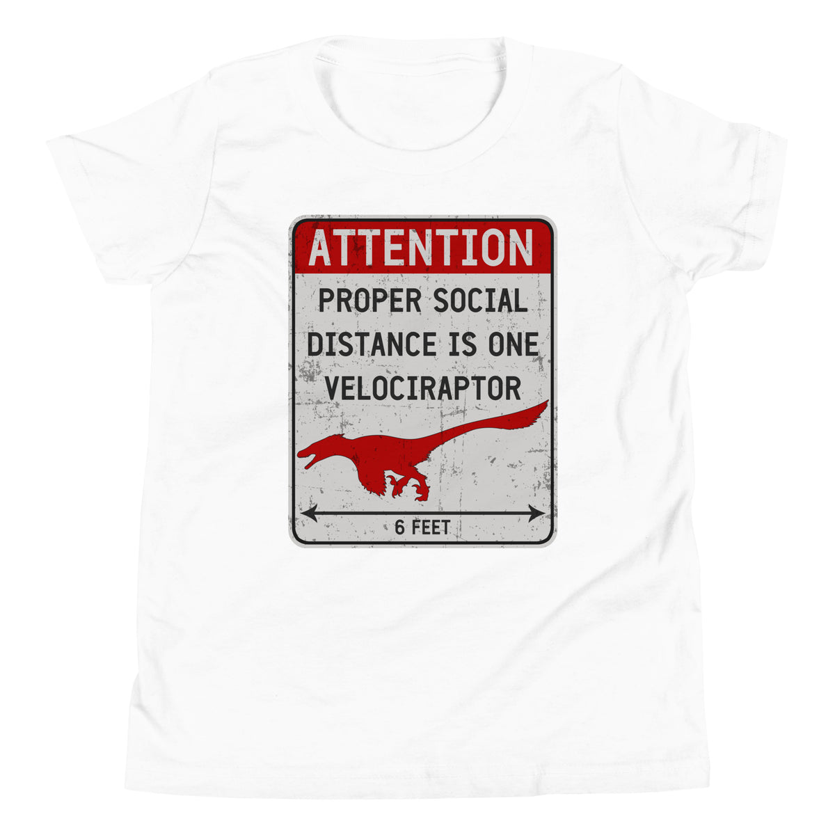 Social Distance Velociraptor • Kid&#39;s T-Shirt